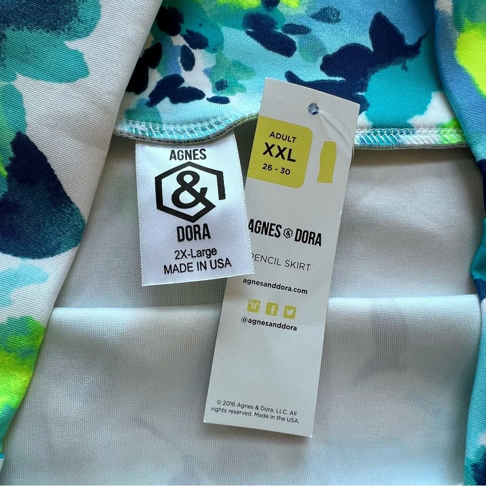 ⭐️ NWT Agnes & Dora Pull On Pencil Skirt Fun & Vibrant Blue Green Size XXL